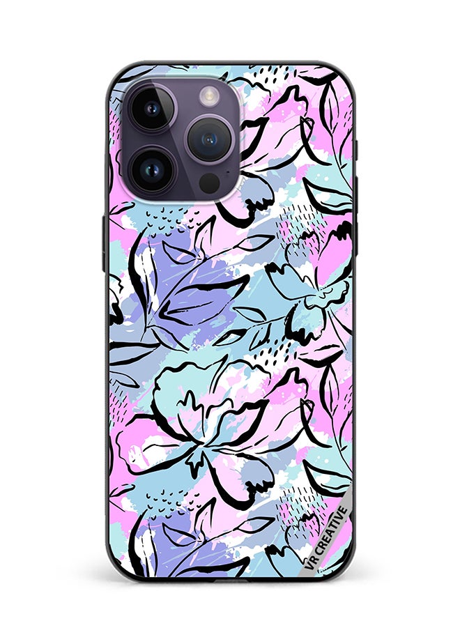 VR CREATIVE - Protective Case Cover For Apple iPhone 15 Pro Max Abstract Flowers Print Design Multicolour - Image 1