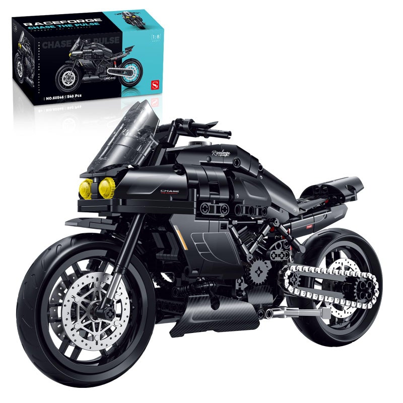 IBLOTIME Motorcycle Technic Model Kit 18 Scale 540 PCS Motorcycle Technic Building Set Realistic Steering Suspension System Great Birthday for Teens 14 and Adults - Image 3