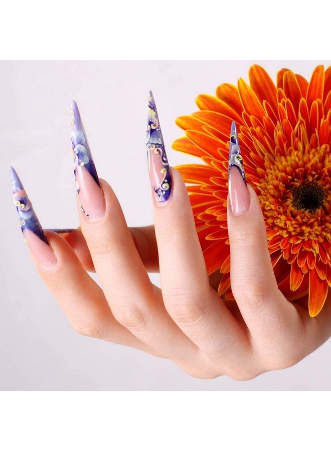 بي تي واي ام اس 600 قطعة من أطراف الأظافر الخنجرية للأظافر الأكريليكية والأظافر الصناعية الطويلة وغطاء المقبض وأظافر صناعية طبيعية وأطراف لأظافر البودرة المغموسة وأظافر البولي - Image 5