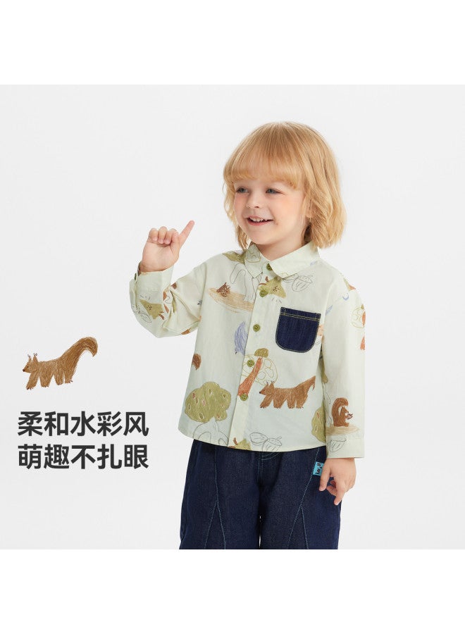 Pure Cotton] Baby Long Sleeve Shirt Jacket Boys Spring And Autumn Clothes 2025 New Children's Casual Top Girls - Image 3
