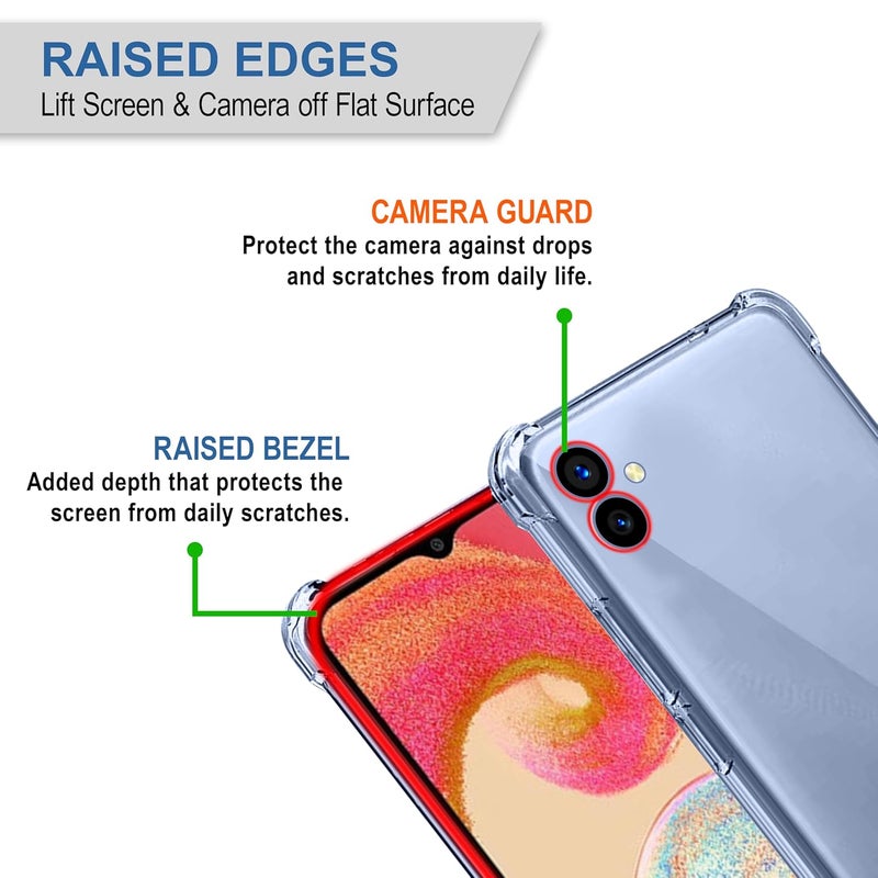 Cedo Samsung Galaxy M04 / F04 / A04E (4G) Bumper Case | Soft Jel Flexible Thin Full Protection Shock Proof Clear TPU Back Case Cover for Samsung Galaxy M04 / F04 / A04E (4G) (Transparent) - Image 2
