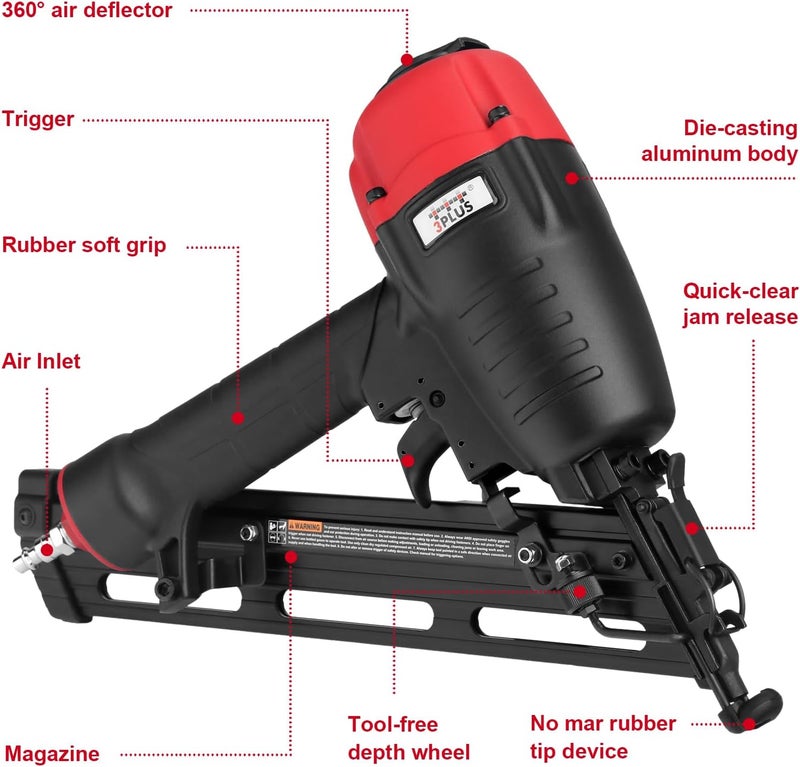 3Plus HDA1564SP 15 Gauge Angled Finish Nailer - Image 3