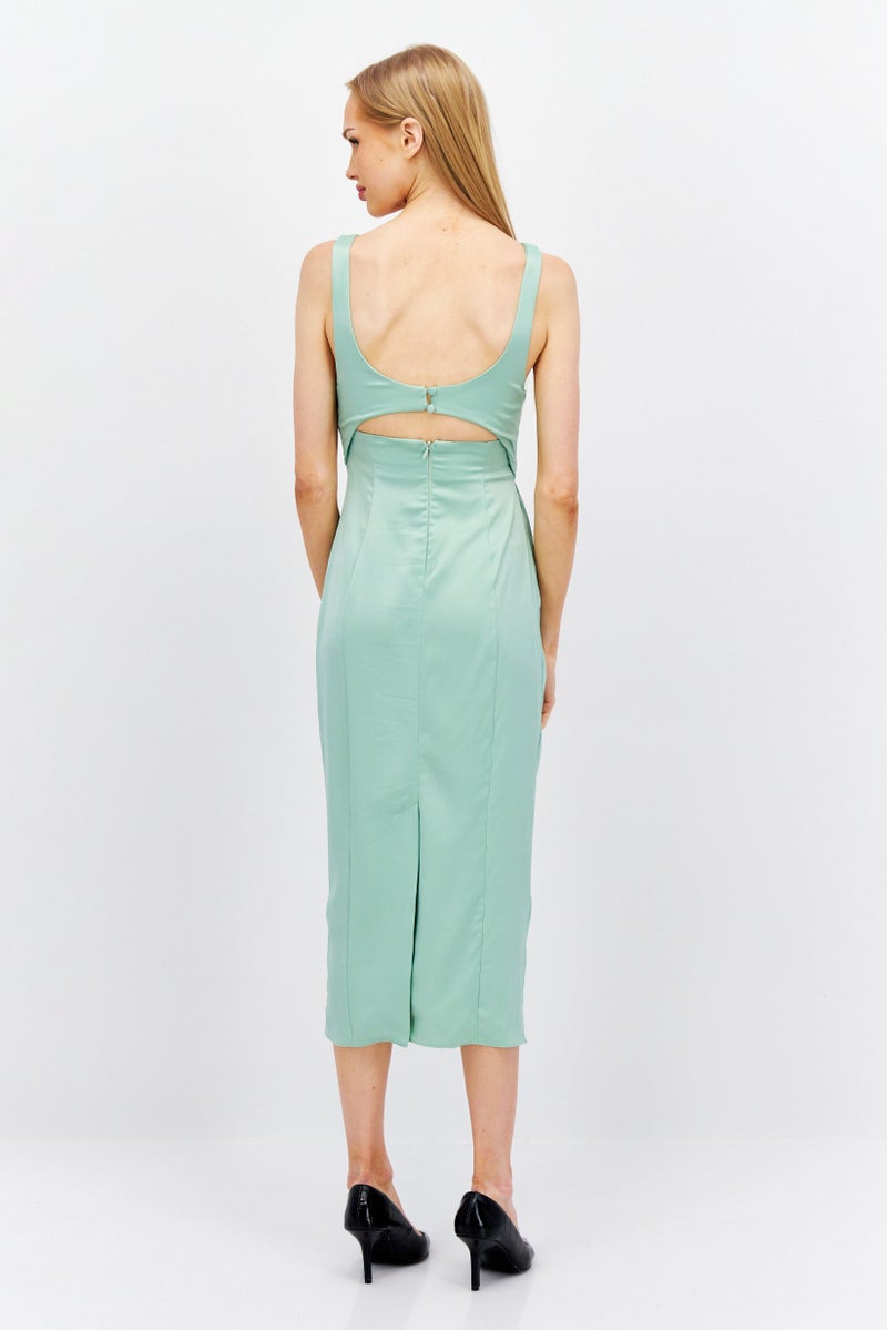 ASOS Women Plain Midi Dress, Green - Image 2