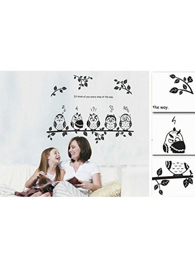 Syga - Five Funny Owl Wall Stickers Kids Room Decor - Image 1