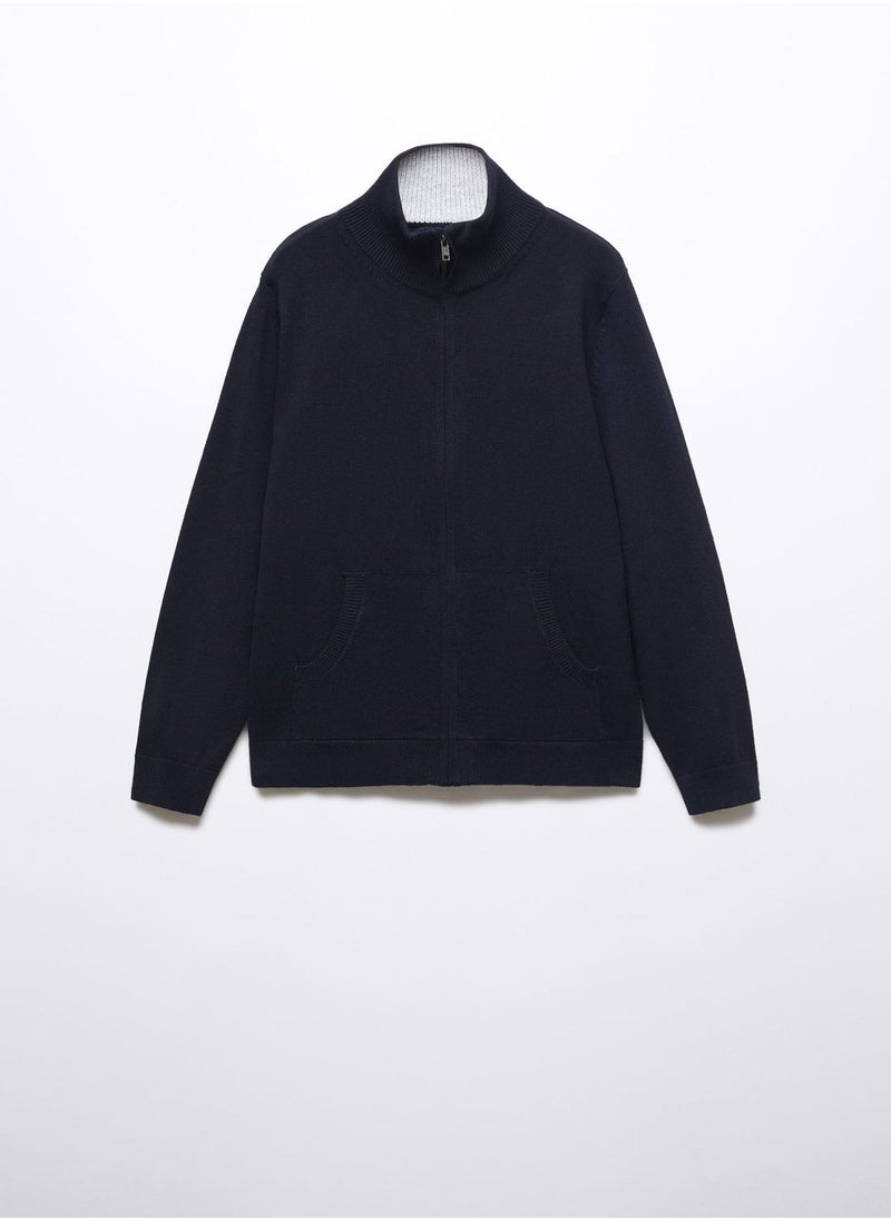 MANGO - Kids Essential Zipped Cardigan - Image 1