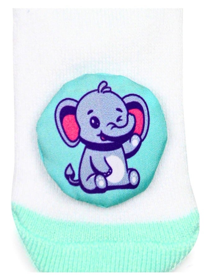 USOXO New Born Baby Soft Cotton Cute stylish Cartoon Character Face Terry (Towel) Socks Shoes | Booties Pack of 2, 3-6 Months (Multicolor),30 - Image 5