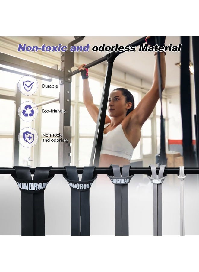 KingRoad Resistance Band Pull Up Assistance Bands,Set of 5 Resistance Heavy Duty Exercise Stretch Fitness Bands for Stretching Power Lifting Workout Training with Instruction Guide (Black Set of 5) - Image 5