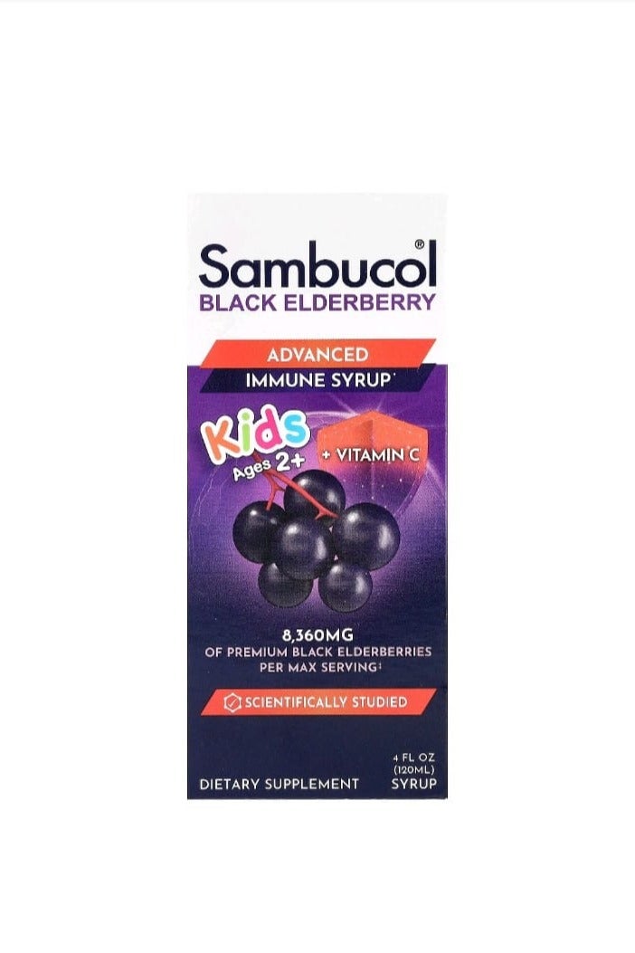 Sambucol Black Elderberry Syrup For Kids Ages 2+ Berry Flavor 4 Fl Oz 120 Ml - Image 1