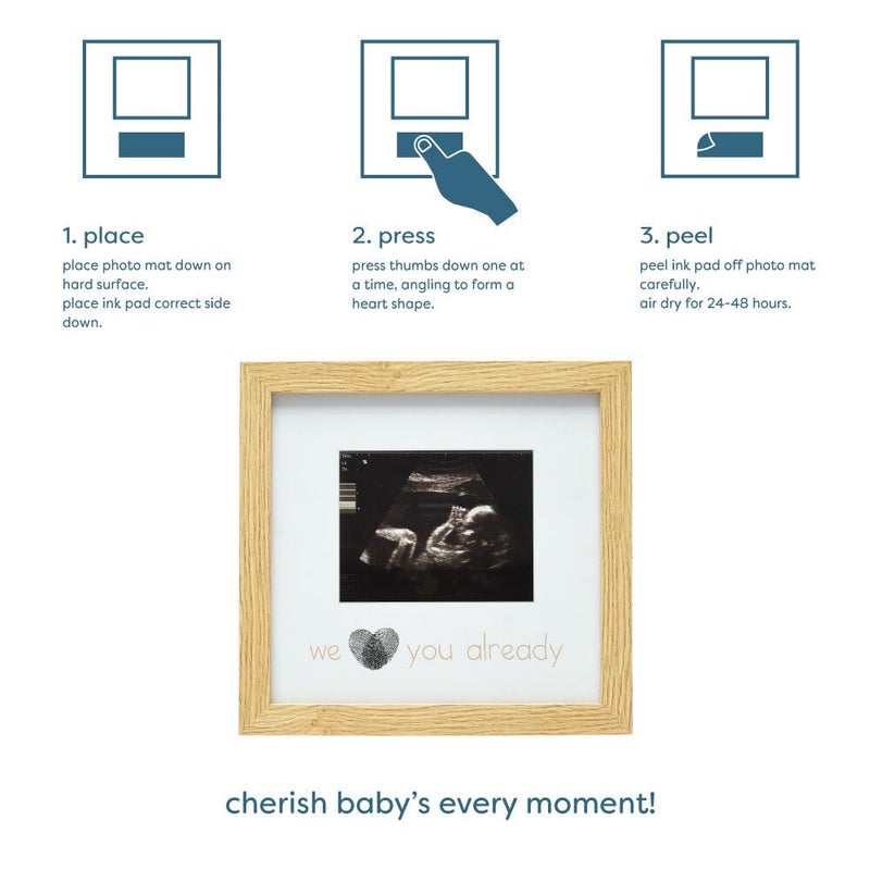 Reece Studio Thumbprint Sonogram Picture Frame, Gender Neutral Baby Keepsake Frame, Family Keepsake, With Included Ink Pad For Mom And Dad's Thumbprints - Image 4