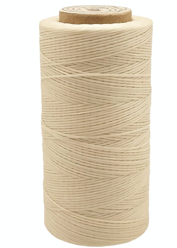 WAXED THREAD 328 YARDS 150D 1MM LEATHER SEWING WAXED THREAD FOR LEATHER DIY BOOKBINDING SHOE REPAIRING LEATHER PROJECTS BEIGE 002
