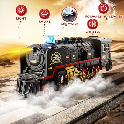 Funwee Electric Train Toy with SmokeLights and SoundTrain Set for Under Christmas Tree Locomotive Train Model with Track for 3 47 8 Years Old Toddler Boys and Girls Birthday - Image 5