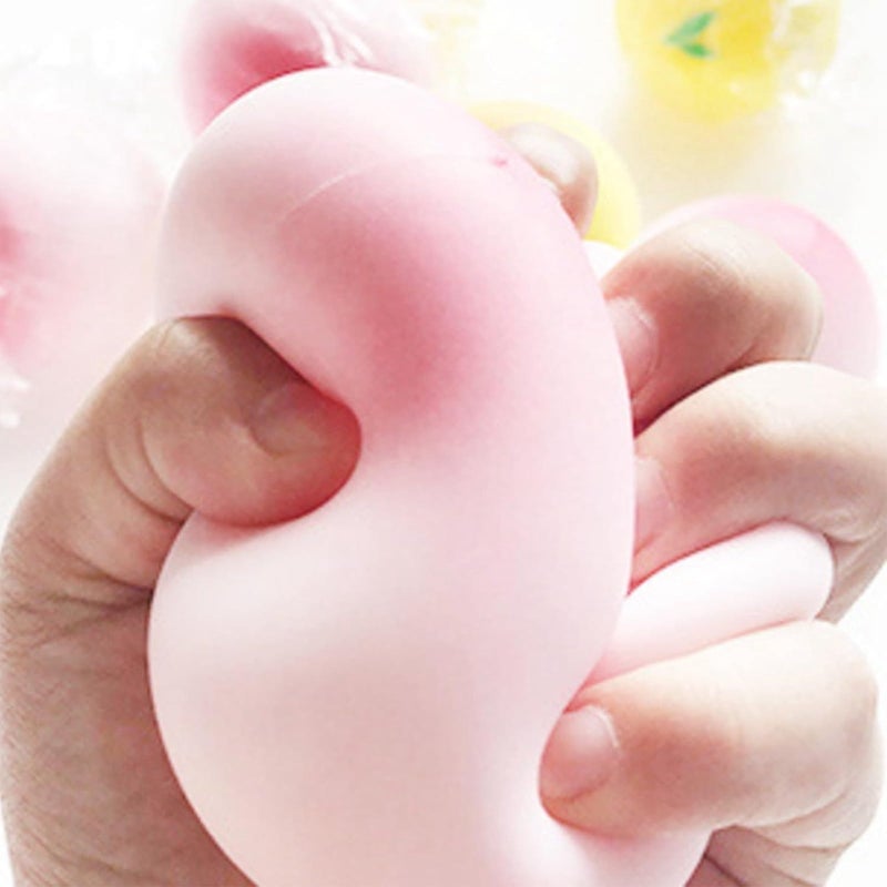 Squishy Stress Ball 8cm Pink Slow Rising - Stretchy Sensory Fidget Toy for Anxiety Relief, Stress Relief, Prank Play - Image 4