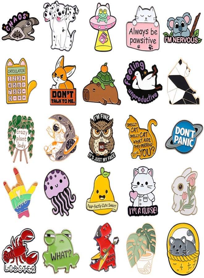 SINCCO 20/40/50 PCS Cute Enamel Backpack Pins, Funny Enamel Pins Bulk Set Cool Button Pins Aesthetic Brooch Lapel Pins Anime for Backpacks, Jackets, Hats, Kids, Girls - Image 3