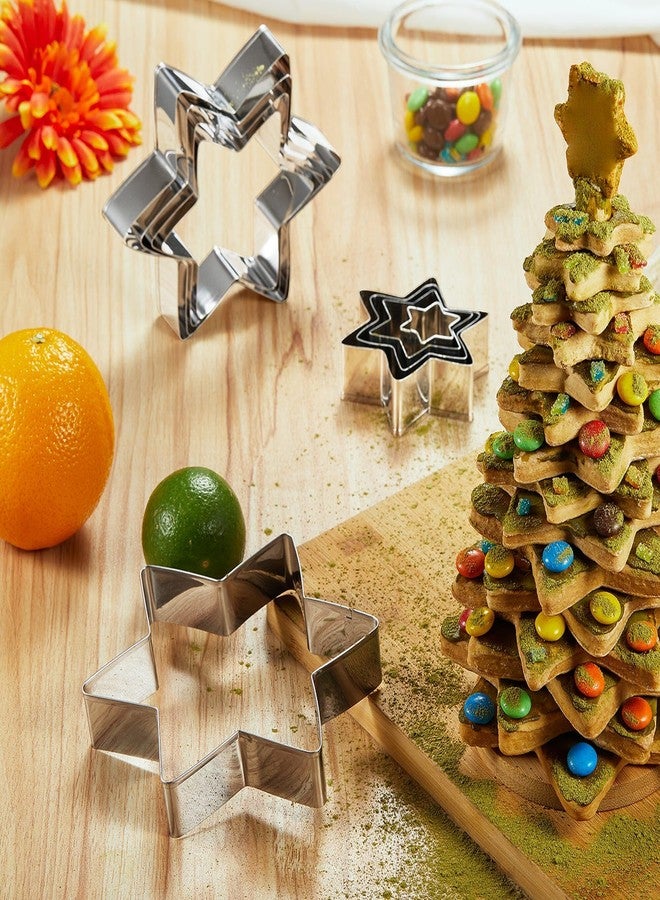 MUMSUNG Star Cookie Cutter Set, 10 PCS Star Shaped Biscuit Molds, 3D Christmas Tree Cookies with Like Cookie Display, 5.5in~1.2in Cutter for Holiday Winter Christmas, Come with Storage Box - Image 2