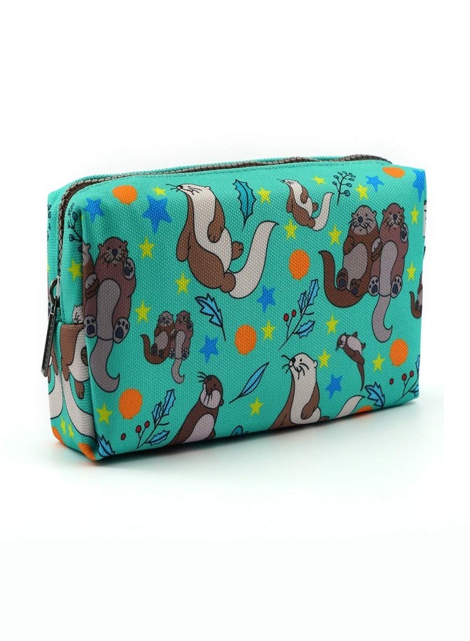 LParkin Otters Pencil Case Canvas Pen Bag Pouch Cute Stationary Case Makeup Cosmetic Bag Gadget Box - Image 1