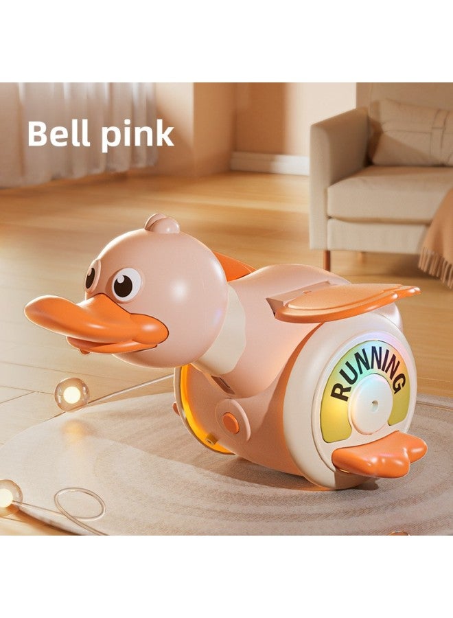 Electric Rotary Foraging Duck Light Music Universal Rotary Duck Baby Guide Head Up-Color:360°Rotating Foraging Duck [bella Powder]-Specifications:Complete Export Certificates, Welcome To Consult  - Image 1