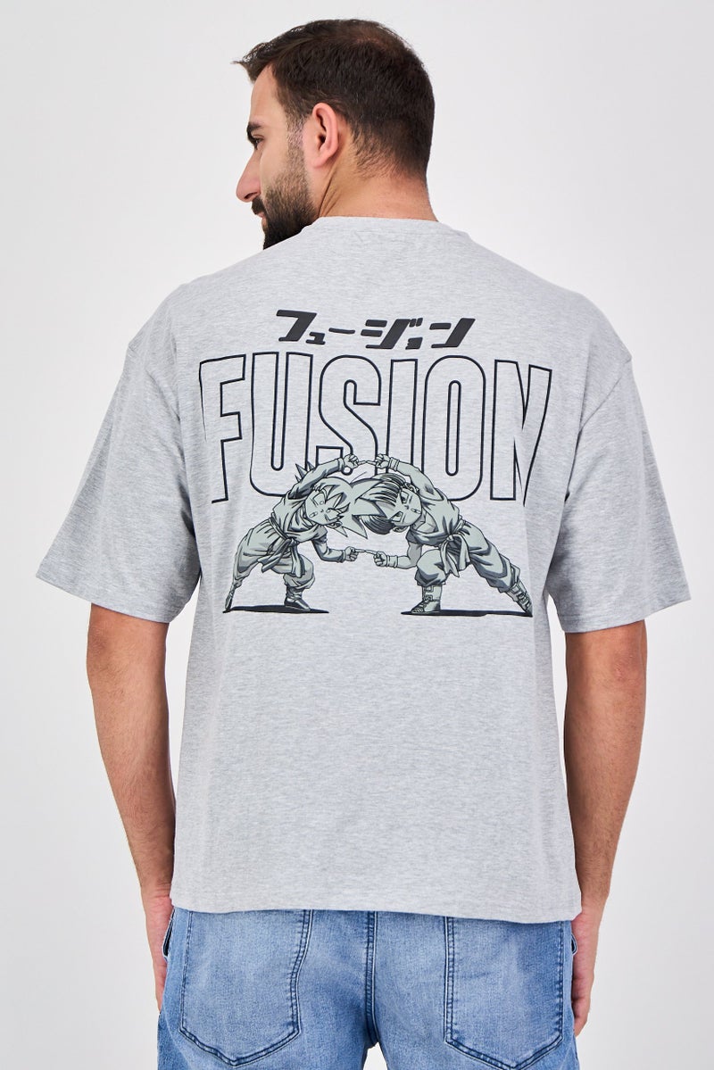 Dragon Ball Z Men Crew Neck Short Sleeve Graphic Print T-Shirt, Grey - Image 3