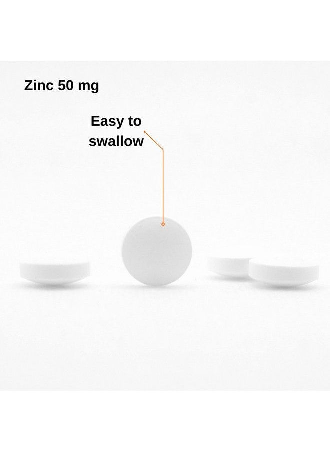 PHARMATECH - Zinc 50 Mg Immune Support Supplement Elemental Zinc Chelated Gluconate Mineral Antioxidant For Man And Woman Health Acne Easy To Swallow 60 Tablets By Pharmatech® - Image 1