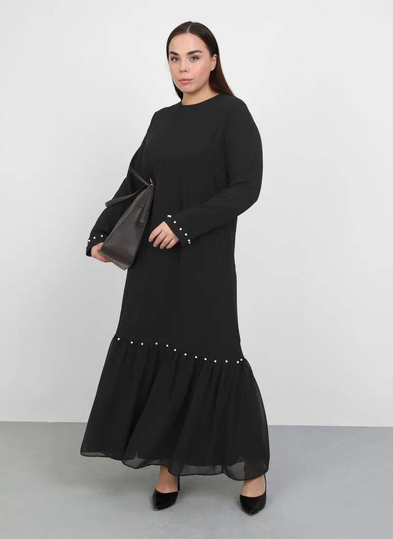 Alia by modanisa Black - Plus Size Dress - Alia