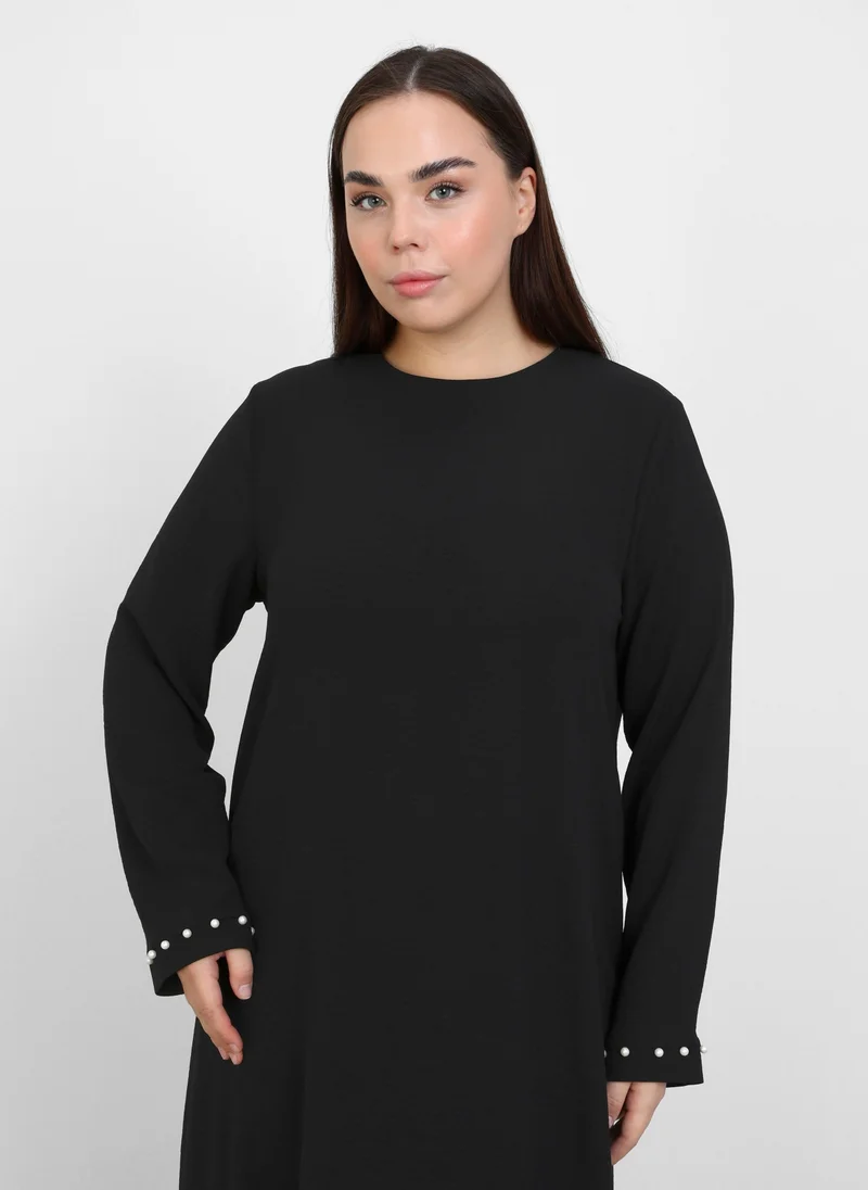 Alia by modanisa Black - Plus Size Dress - Alia