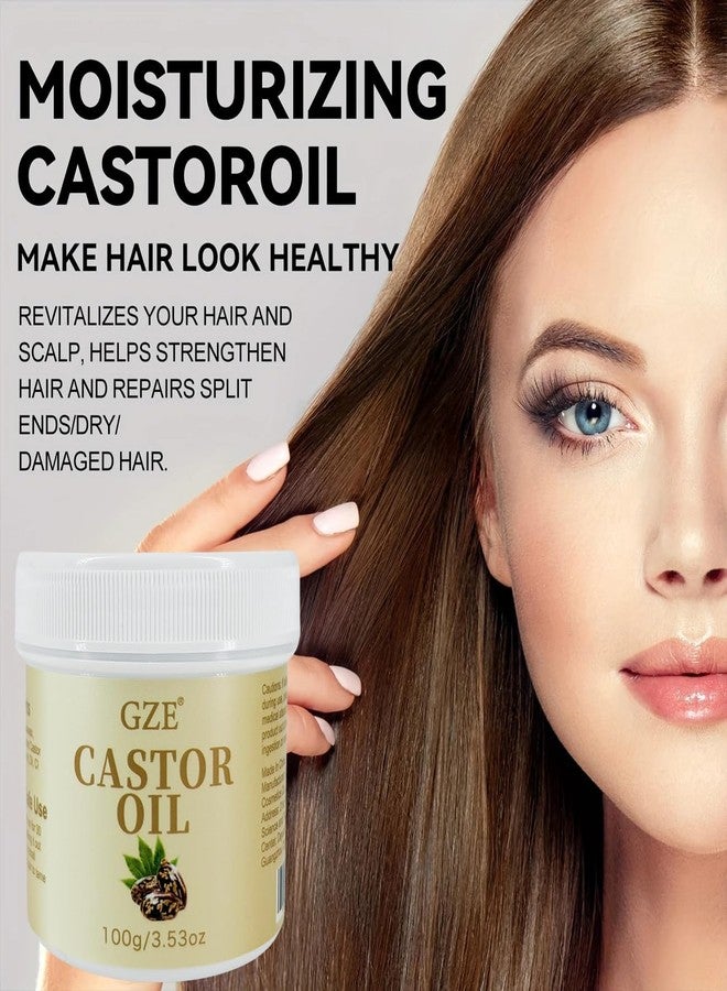 GZE Castor Oil For Eyelash, Lash & Hair Nourished Edges Tames Frizz Supports Dry Scalp - Solid Castor Oil Hair Growth Grease - Image 5