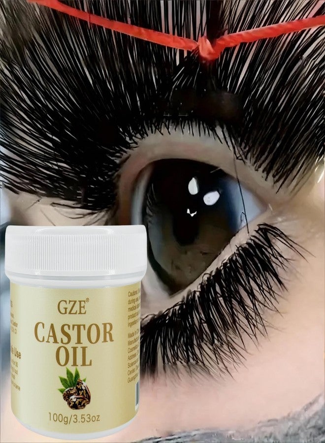 GZE Castor Oil For Eyelash, Lash & Hair Nourished Edges Tames Frizz Supports Dry Scalp - Solid Castor Oil Hair Growth Grease - Image 3