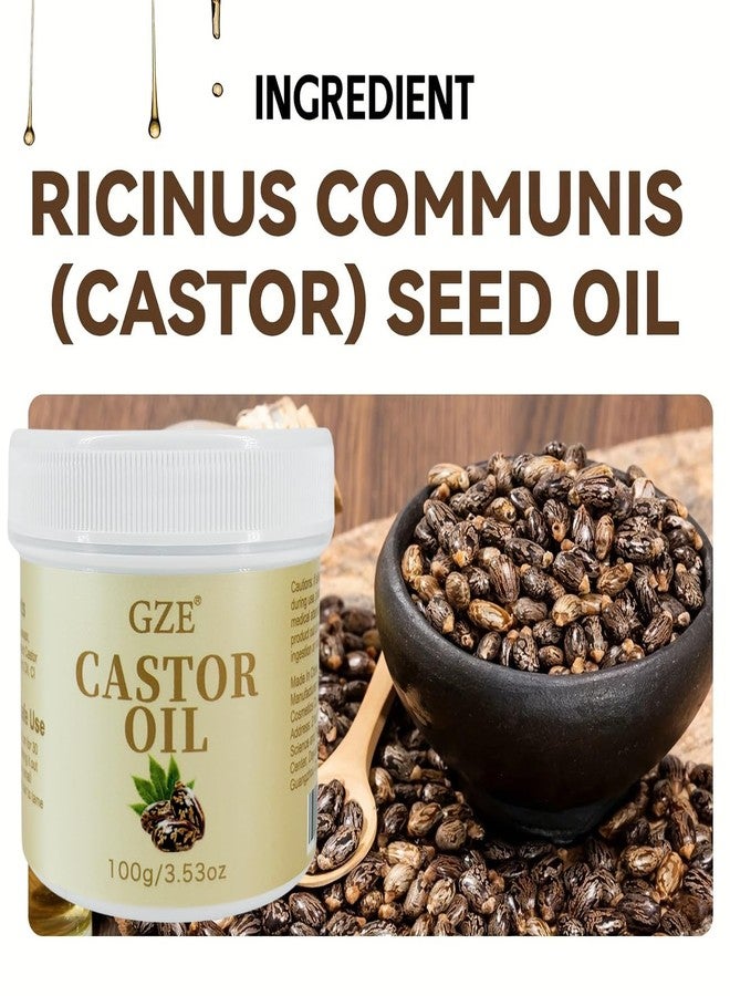 GZE Castor Oil For Eyelash, Lash & Hair Nourished Edges Tames Frizz Supports Dry Scalp - Solid Castor Oil Hair Growth Grease - Image 4