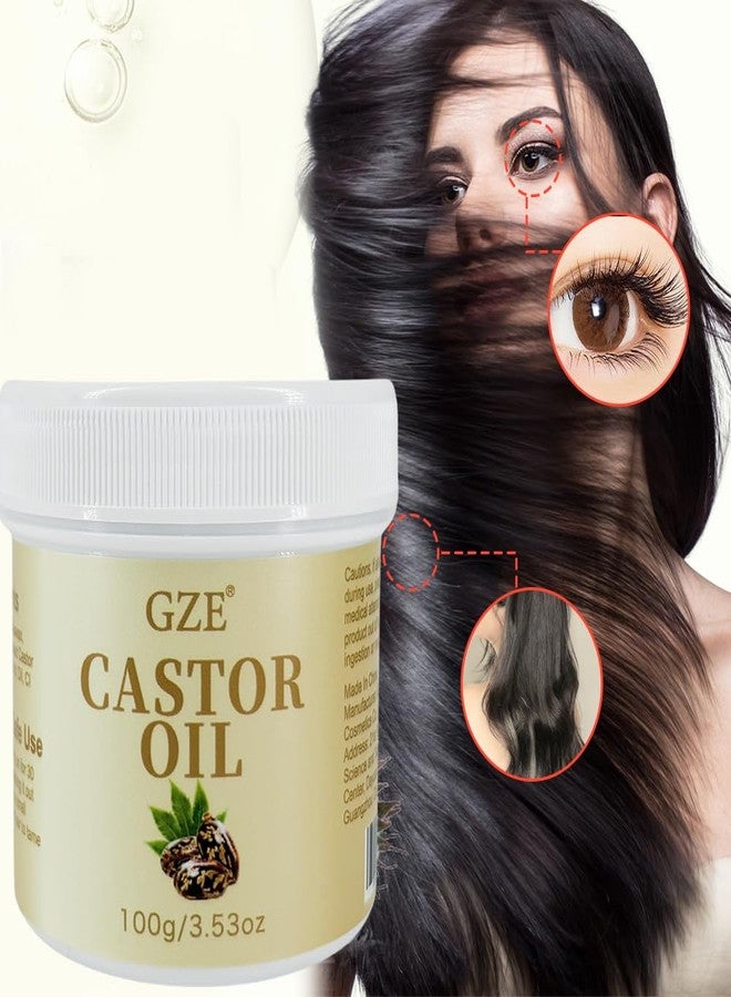 GZE Castor Oil For Eyelash, Lash & Hair Nourished Edges Tames Frizz Supports Dry Scalp - Solid Castor Oil Hair Growth Grease - Image 2