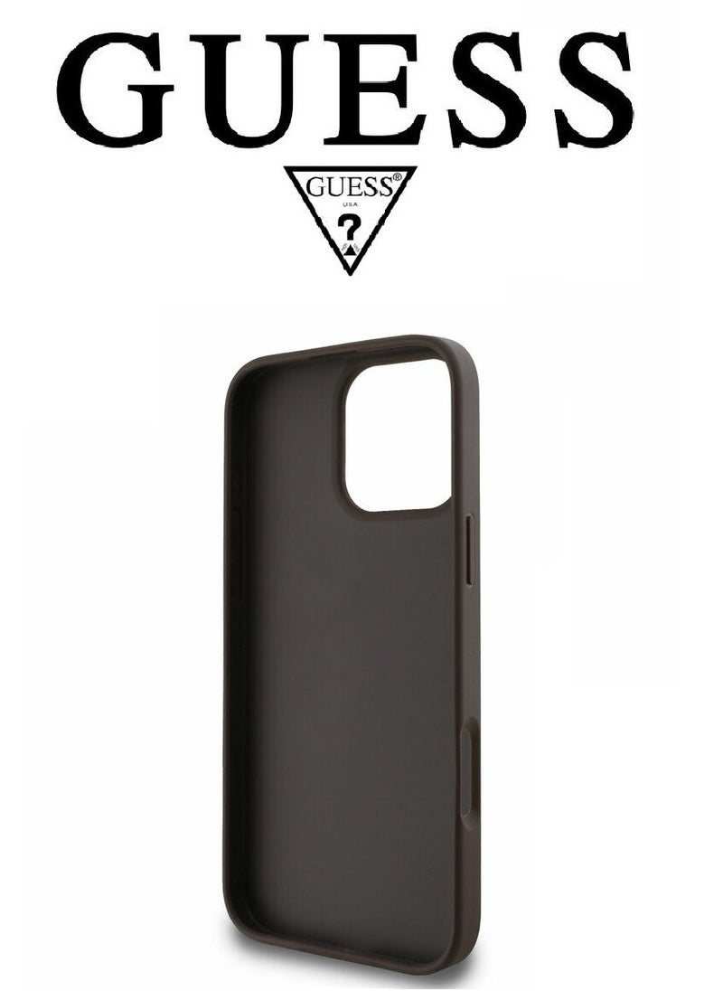 CG MOBILE IPhone 16 Pro cover, with a logo and a leather design approved by the global brand Guess. From CG-MOBILE. In Brown  - Image 5