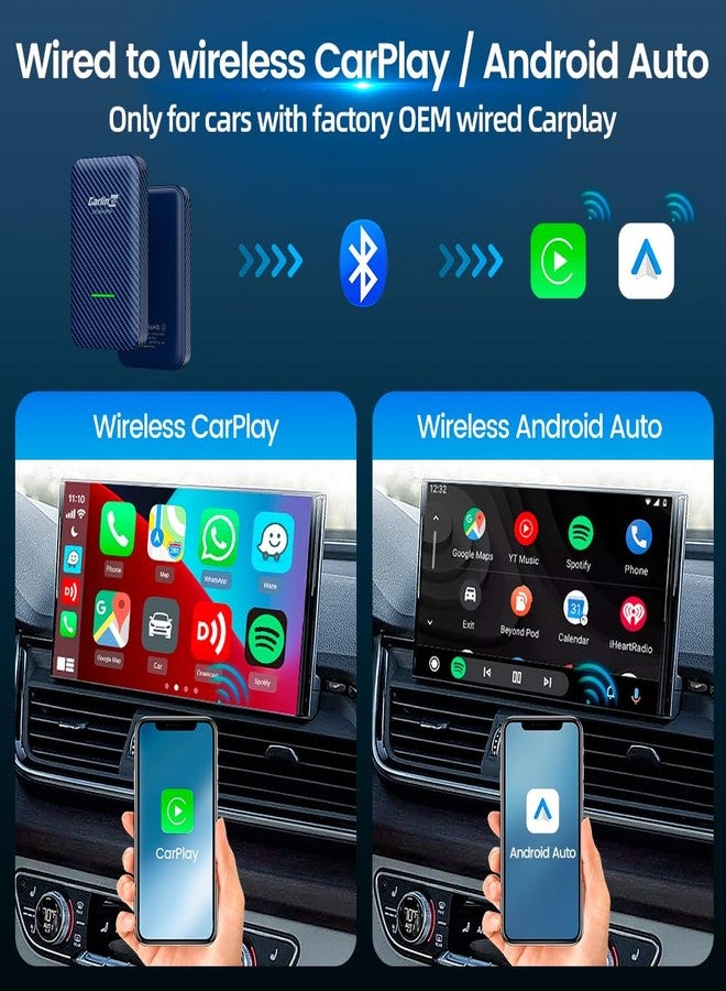 Carlinkit 4.0 Wireless Android Auto & CarPlay Adapter, 2-in-1 Plug & Play for Factory Wired Cars, Fast Connection - Image 2