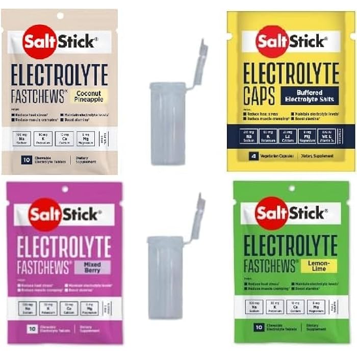 SENSORY4U Grab and Go Gift Set SaltStick with New Fastchews Flavors and Race Ready Tubes - Lemon Lime Coconut Pineapple and Mixed Berry Plus Electrolyte Capsules - Image 2
