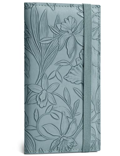 Zreal Checkbook Cover for Women & Men, Premium PU Leather Check Book Cover for Personal Checkbook, Top & Side Tear Duplicate Checks with RFID Blocking (Light Blue) - Image 1