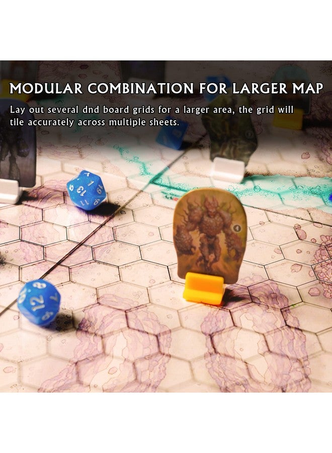 CZYY مجموعة 2 من حصائر الألعاب الأكريليكية CZYY بتصميم شبكة سداسية 1"، خريطة معركة 7"x9" واضحة ومتينة - رائعة للزنزانات والتنانين، بايثفايندر وألعاب تقمص الأدوار الأخرى على الطاولة - Image 3