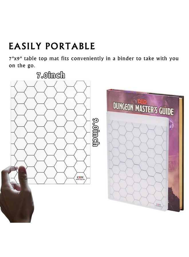 CZYY مجموعة 2 من حصائر الألعاب الأكريليكية CZYY بتصميم شبكة سداسية 1"، خريطة معركة 7"x9" واضحة ومتينة - رائعة للزنزانات والتنانين، بايثفايندر وألعاب تقمص الأدوار الأخرى على الطاولة - Image 4
