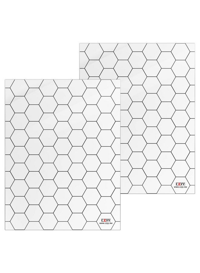 CZYY مجموعة 2 من حصائر الألعاب الأكريليكية CZYY بتصميم شبكة سداسية 1"، خريطة معركة 7"x9" واضحة ومتينة - رائعة للزنزانات والتنانين، بايثفايندر وألعاب تقمص الأدوار الأخرى على الطاولة - Image 1