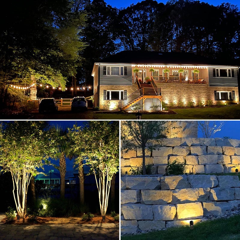 SUNVIE 3W Low Voltage Landscape Lighting LED Landscape Spotlights with Connectors Waterproof Low Voltage Landscape Lights 3000K Warm White Uplights Outdoor Spot Lights for Yard Garden House, 4 Pack - Image 5