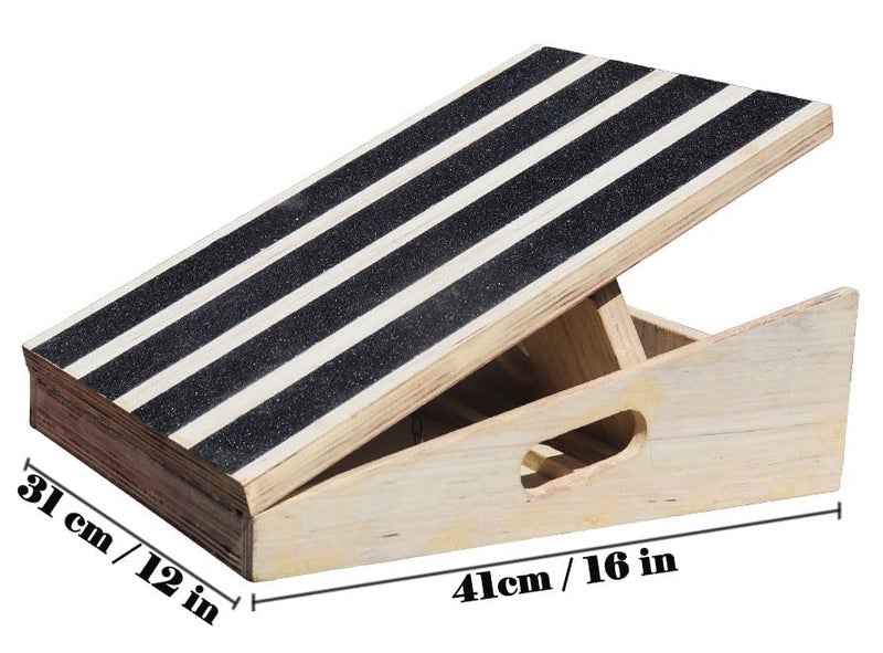 Homecute Wooden Slant Board, Adjustable Incline Board and Ankle Stretching Board, Non-slip stretching Board, 5 positions Workout Board for Home, office, Extra Side Handle Design for portability. - Image 4