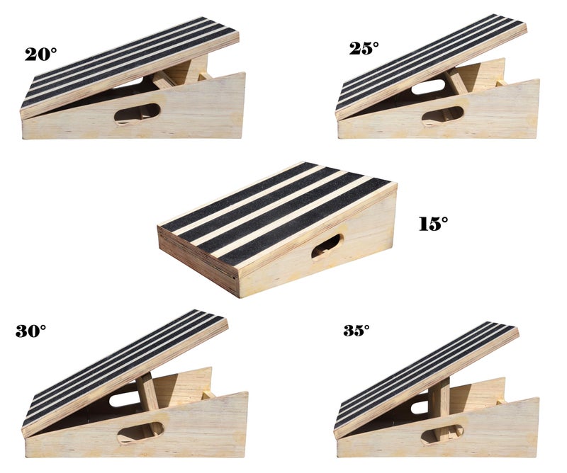Homecute Wooden Slant Board, Adjustable Incline Board and Ankle Stretching Board, Non-slip stretching Board, 5 positions Workout Board for Home, office, Extra Side Handle Design for portability. - Image 2