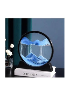 Sand Art Display Flowing Sand Frame Modern Image Glass 3D Round Glass Deep the Sea Sand Scene in Movement Holder for Home Decor