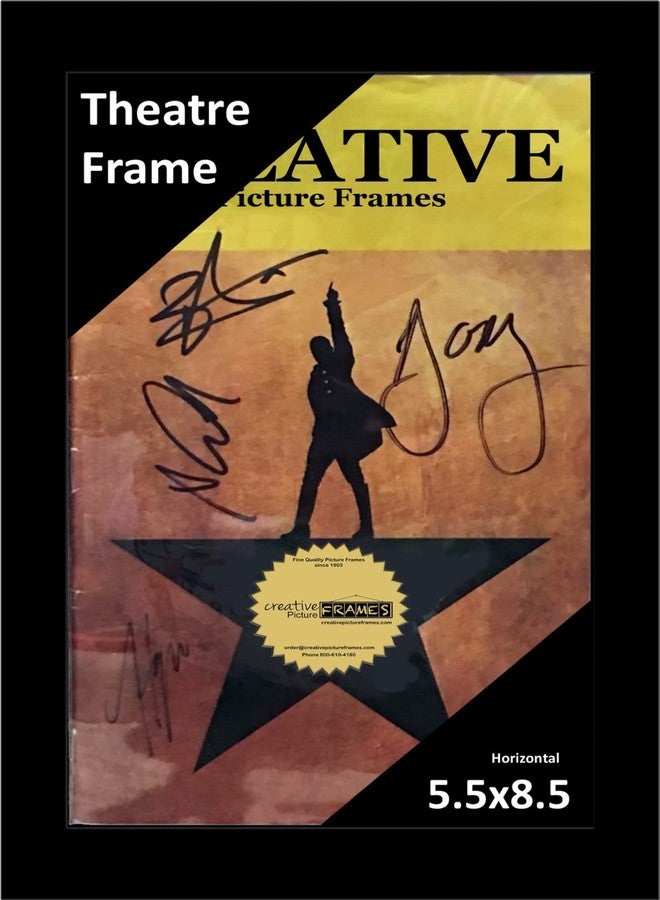 Creative Picture Frames [5.5x8.5bk] Black Theatre Frame, Holds 5.5x8.5-inch Media with Installed Hanger and Easel (Theatre Bill not Included) - Image 1