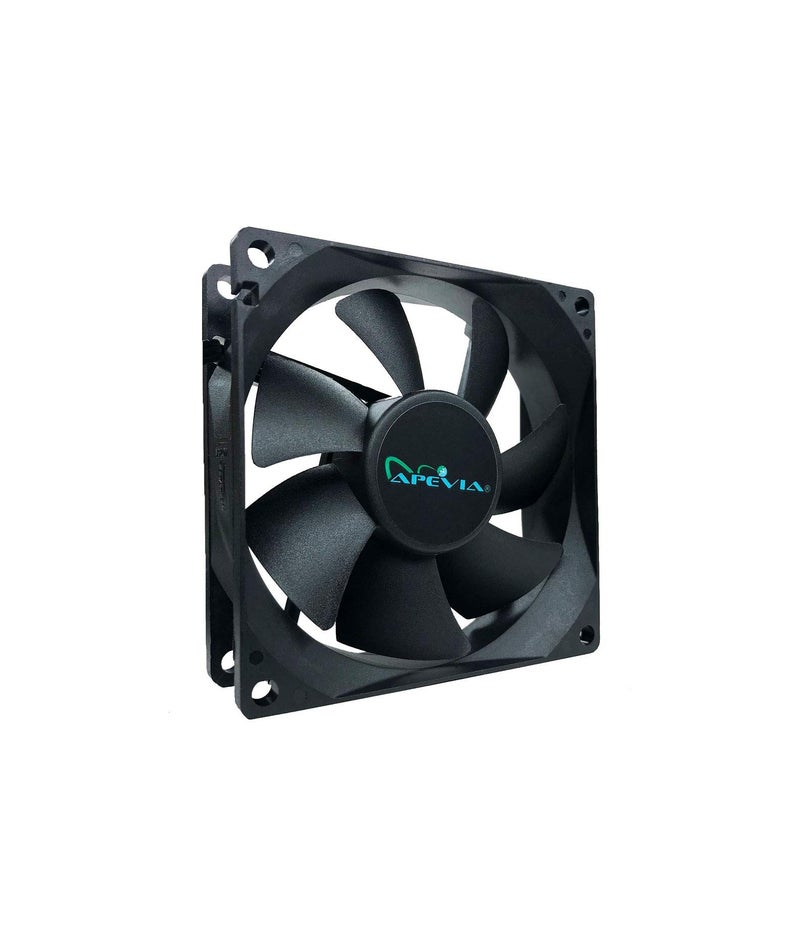 Apevia AF58S-BK 80mm 4pin Molex + 3pin Motherboard Silent Black Case Fan - Connect to Power Supply or Motherboard (5-pk) - Image 2