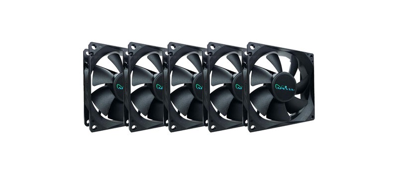 Apevia AF58S-BK 80mm 4pin Molex + 3pin Motherboard Silent Black Case Fan - Connect to Power Supply or Motherboard (5-pk) - Image 5