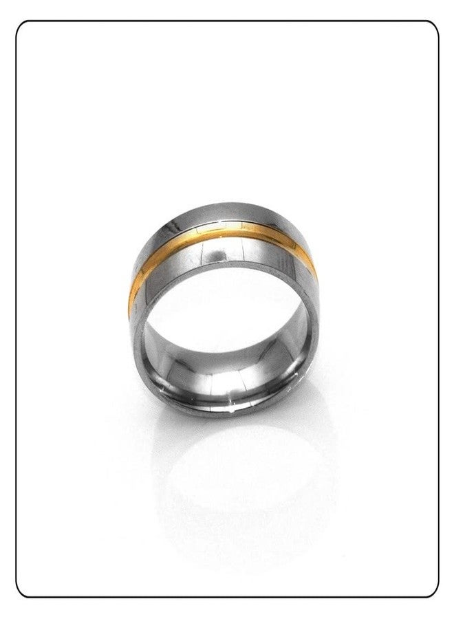Fusamk Fashion White Gold Stainless Steel Crystal Band Ring(Steel(8)) - Image 4
