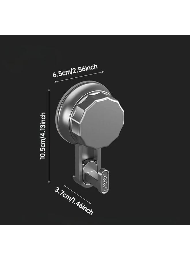 Gray Single Hook Heavy Duty Suction Cup Towel Hanger For Bathroom Glass Shower - Image 4