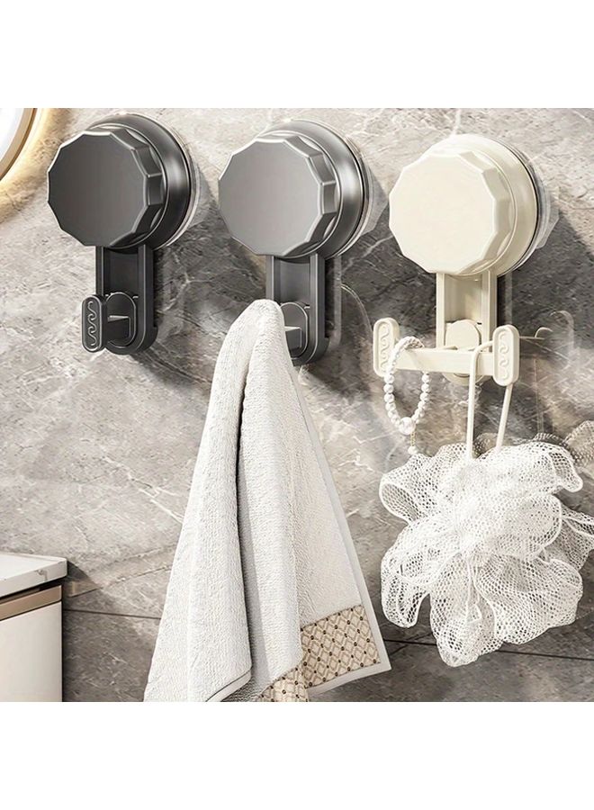 Gray Single Hook Heavy Duty Suction Cup Towel Hanger For Bathroom Glass Shower - Image 2