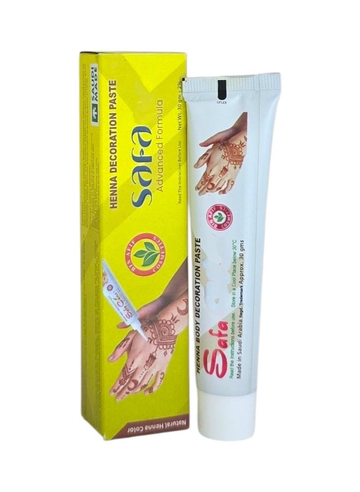 Safa 2-Pices Set Henna Decoration Paste Black & Advanced Formula - Image 2