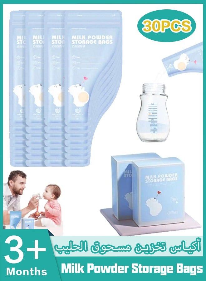 30 Count Milk Powder Storage Bags,Baby Disposable Milk Powder Pouches,BPA Free Portable Baby Formula Storage Bag, Baby Formula Dispenser,Kids Food Storage Containers,Snack Storage Case for Travel an - Image 1