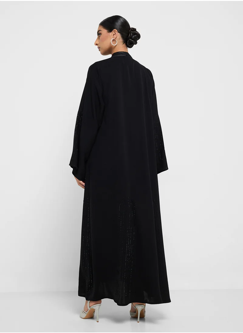 hayas closet Black Abaya with Sheila
