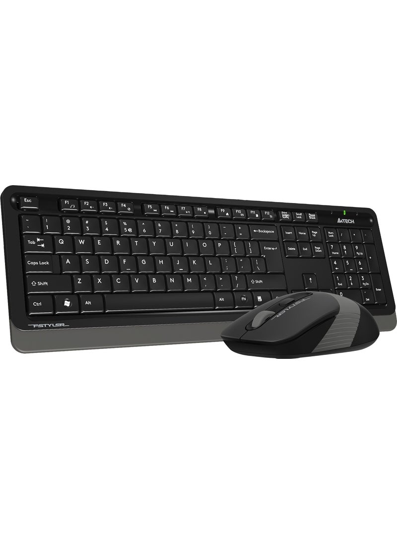 A4TECH FG1010 Wireless Q Trk Optic Mouse Black / Gray Multimedia Keyboard - Mouse Set  - Image 2