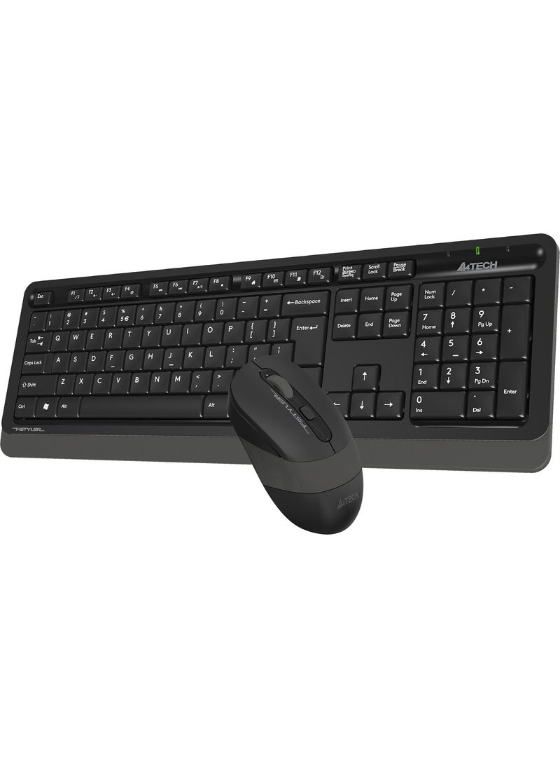 A4TECH FG1010 Wireless Q Trk Optic Mouse Black / Gray Multimedia Keyboard - Mouse Set  - Image 3